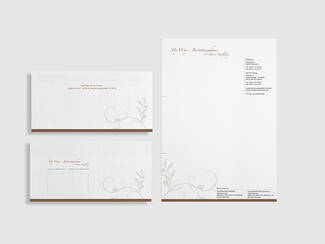 Geschäftsausstattung für Bestatter My Way Briefbogen und Umschlag im Corporate Design