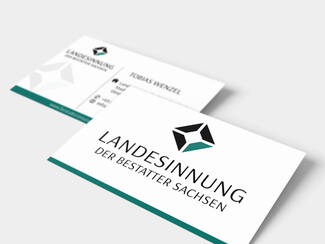 Geschäftsausstattung für Bestatter Landesinnung Sachsen Visitenkarte im Corporate Design