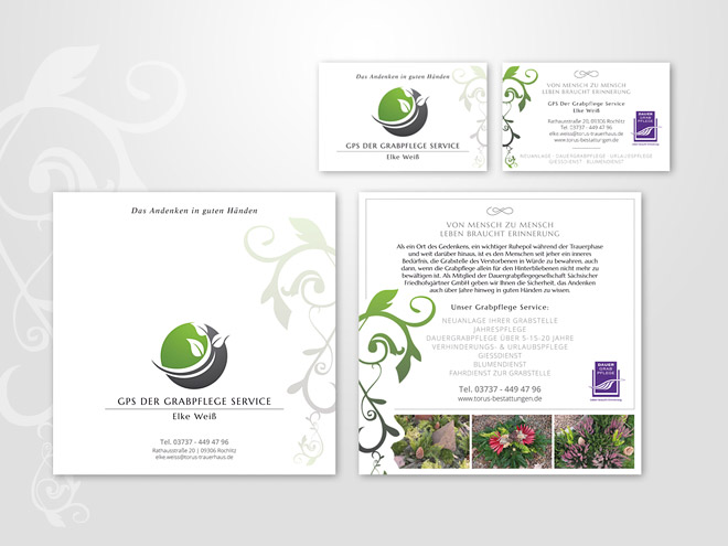 GPS Grabpflege Service Image-Flyer und Visitenkarten